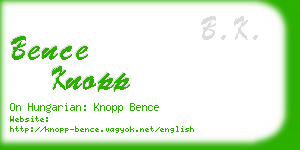 bence knopp business card
